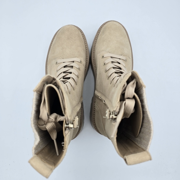 Sam Edelman Evina Platform Lace/Zip-Up Combat Boots, Sesame (tan), Women's 7M - Picture 11 of 16